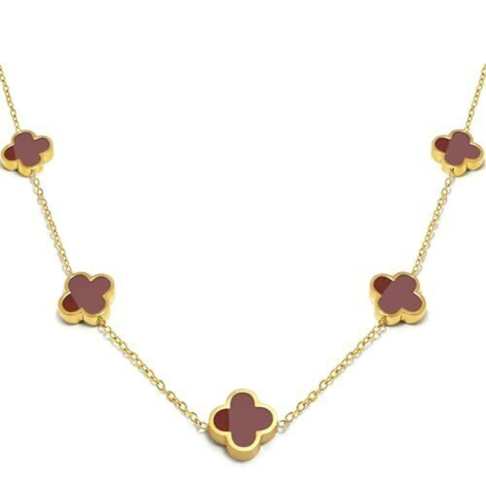 4429 18K Gold Necklace Lucky Four Leaf Clover Necklaces Gold Jewelry Gifts